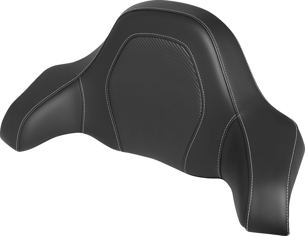 Bill's Exhausts Saddlemen Tour-Pak Backrest Pad Cover for Road Sofa Seat in carbon fiber, showing sleek textured surface and secure fit.
