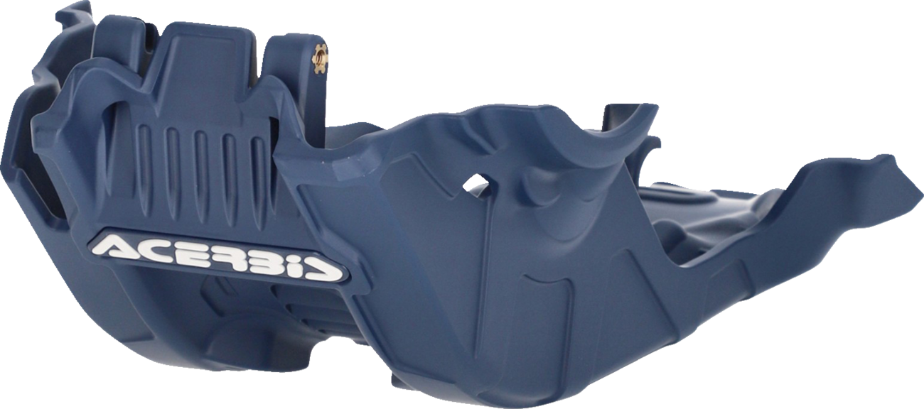 Blue ACERBIS skid plate for Gas Gas, KTM, Husqvarna motorcycles, large body protection part, designed for durability and impact resistance.