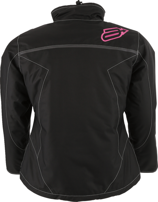 Black and pink women's ARCTIVA Pivot 6 jacket by Bill's Exhausts, shown in XS size, with a sleek, lightweight design for outdoor wear.