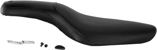 Black SADDLEMEN Profiler Basket-weave motorcycle seat for XL models from 1982-2003, featuring textured basket-weave pattern.