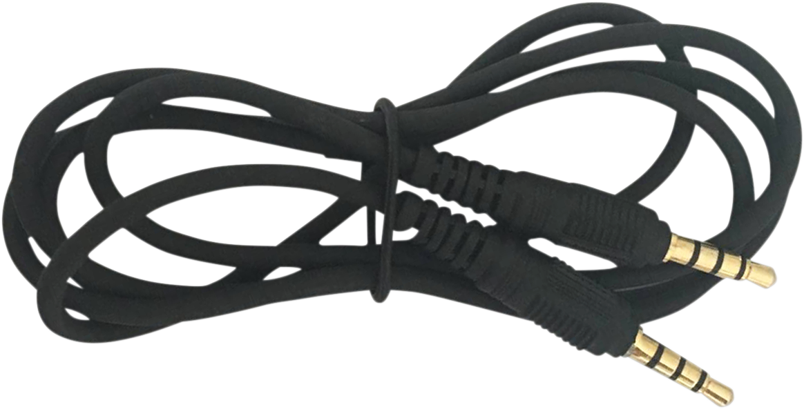 Bill's Exhausts NAVATLAS 3.5 mm-to-Intercom audio cable for engine connection, shown with connector ends and cable details