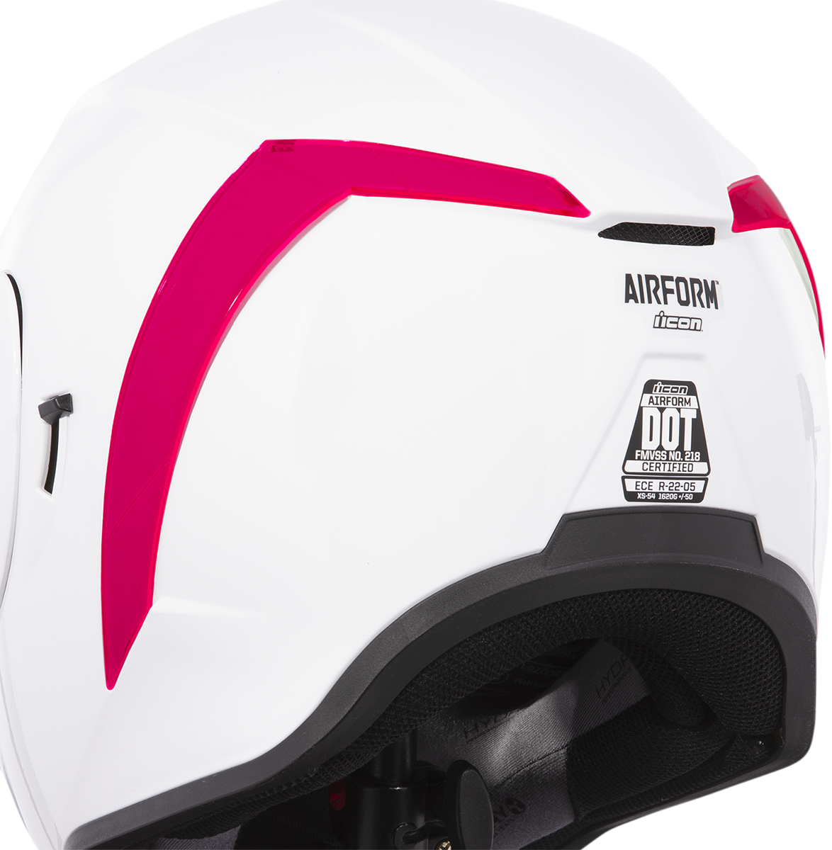 Bill's Exhausts ICON Airform™ Rear Spoiler in Dayglo Red for helmets, showcasing its aerodynamic design and vibrant color.