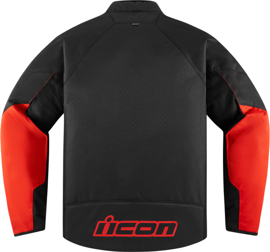 ICON Hooliganâ„¢ CE Jacket Slayer 2XL by Bill's Exhausts, black motorcycle jacket with protective armor and stylish design.