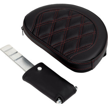 Bill's Exhausts SADDLEMEN Roadsofa™ motorcycle seat with backrest, wine berry stitch, designed for FL models 2008-2023.