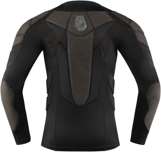 Bill's Exhausts ICON Field Armorâ„¢ compression shirt in black, 2XL, displaying the sleek athletic design and armor material.