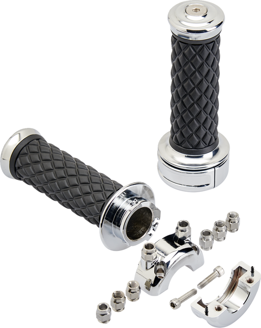 BILTWELL Grips - Alumicore - Custom - Chrome 6606-105-01 - Howling Moto