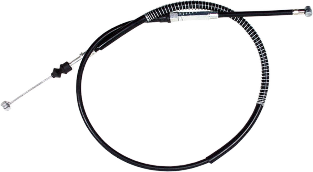 Black vinyl motorcycle clutch cable by MOTION PRO, part #04-0116, showing the cable with metal fittings and protective coating.