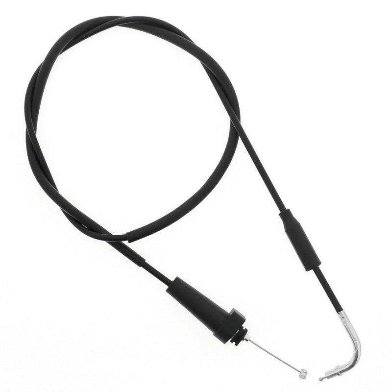 QuadBoss throttle cable for Suzuki LT-F250 QuadRunner (1990-1999), showing new black cable and connectors for smooth throttle control.