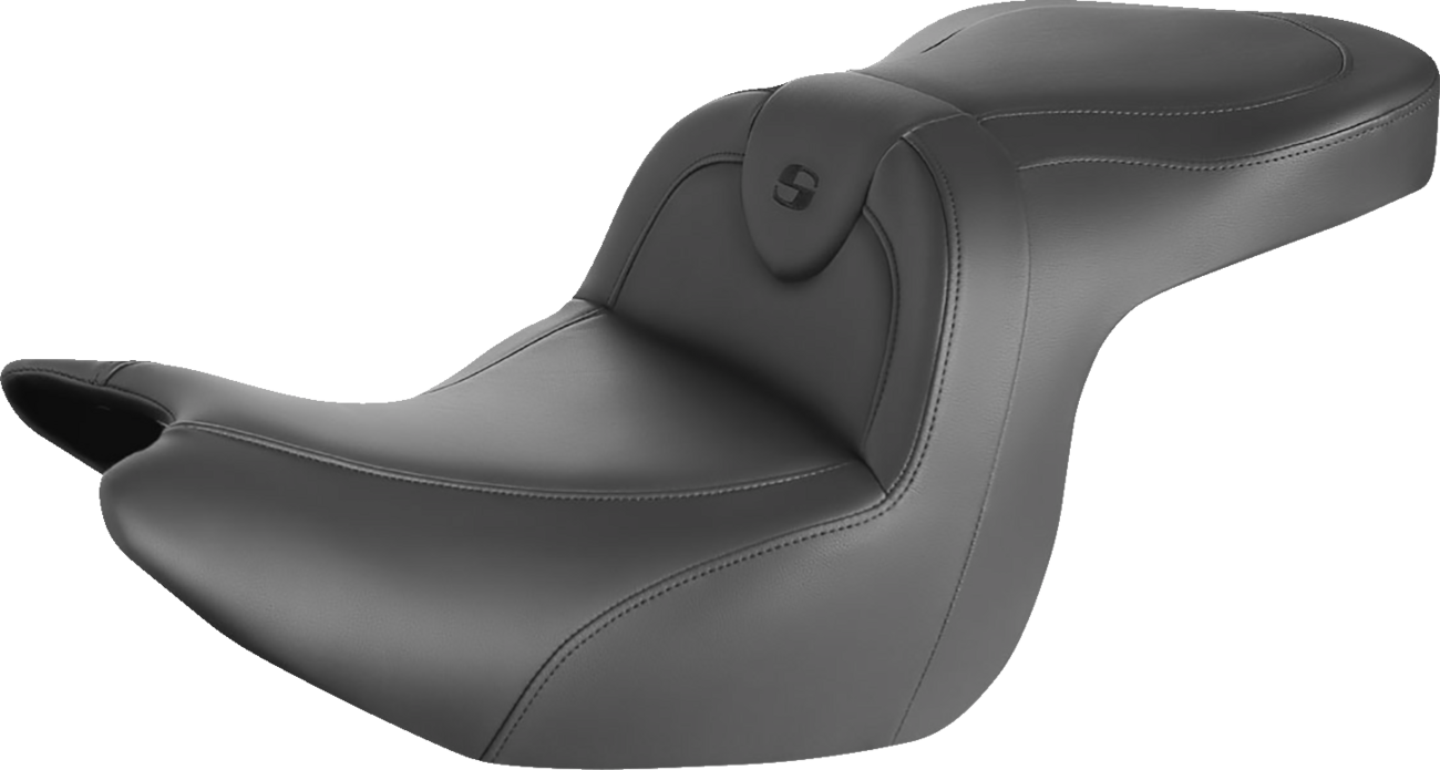 Black Saddlemens RoadSofa seat without backrest with black stitching for Honda Gold Wing GL1800 models 2018-2023.