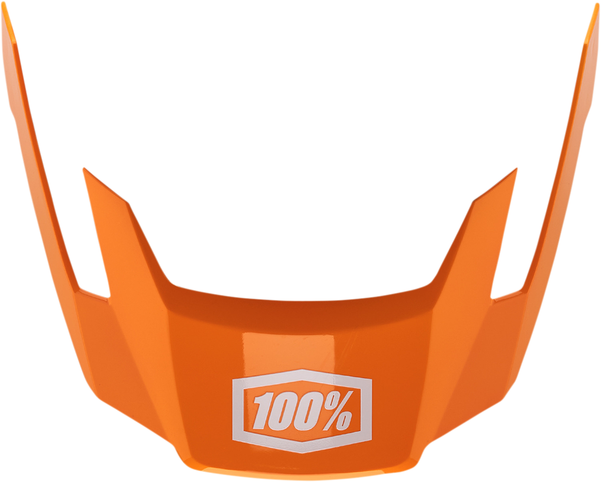 Bill's Exhausts 100% Altec Neon Orange Visor for XS/S helmets, showing the bright, curved helmet part with orange tint.