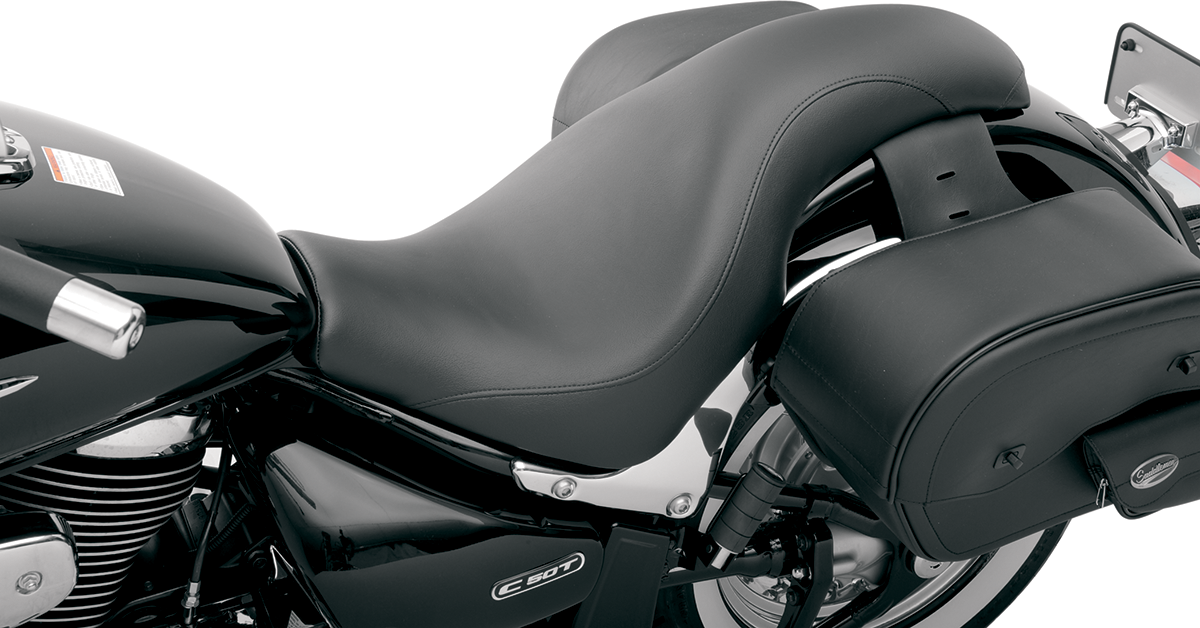 Black SADDLEMEN Profiler motorcycle seat by Bill's Exhausts, smooth surface, designed for comfortable riding.
