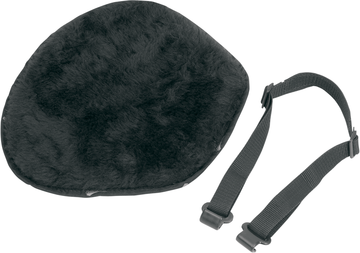 Large black SADDLEMEN seat pad with breathable fleece from Bill's Exhausts for comfortable motorcycle seating.