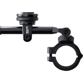 Black SP CONNECT 3D Phone Mount for 1-1/2 inch handlebars, compatible with Bill's Exhausts bike accessories.