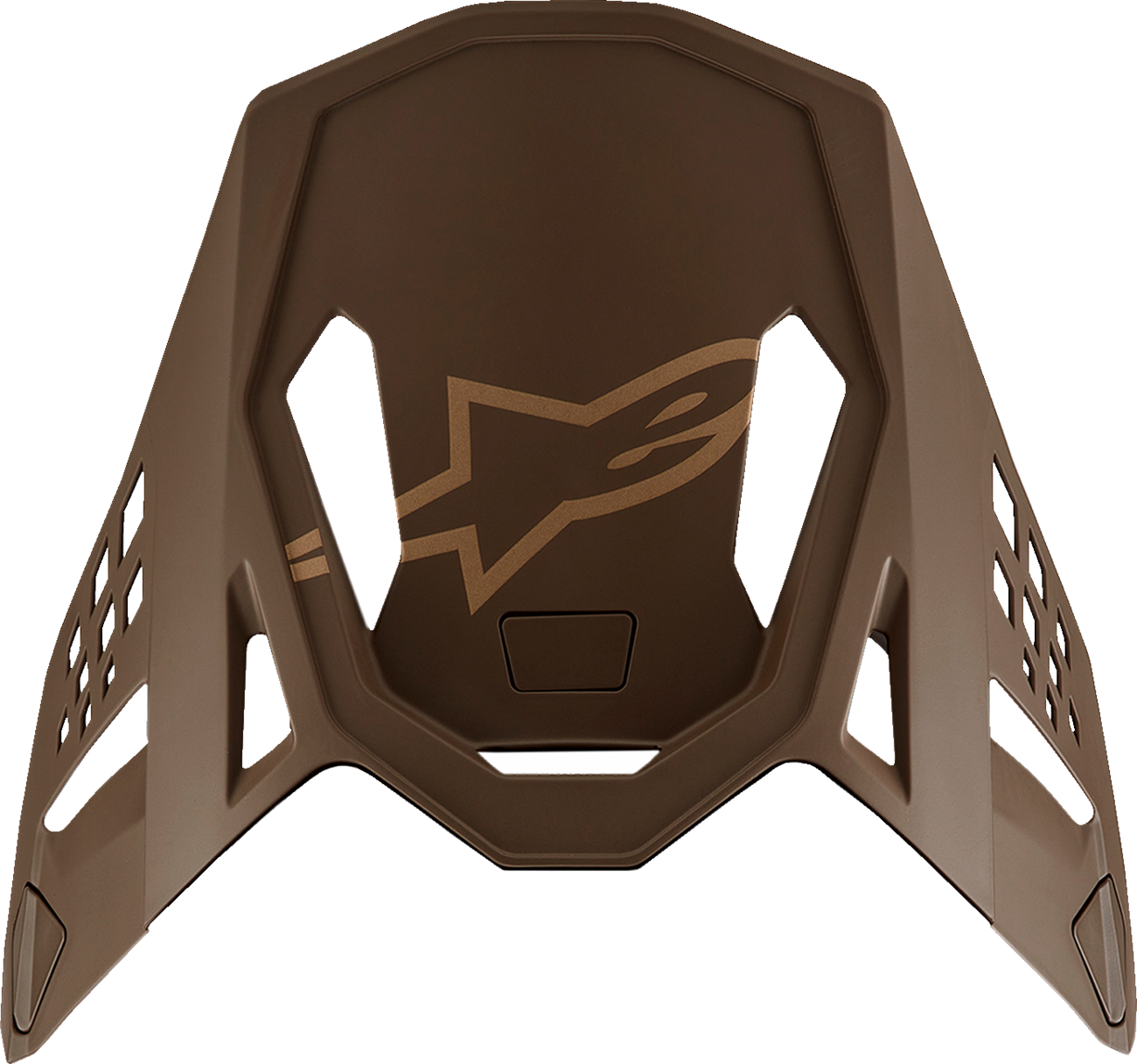 Dark brown and gold visor for ALPINESTARS Supertech M10 helmet, featuring sleek design and clear visibility.