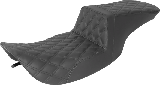 SADDLEMEN Step-Up Seat - Full Lattice Stitch - Black - FLH 897-06-195 - Howling Moto