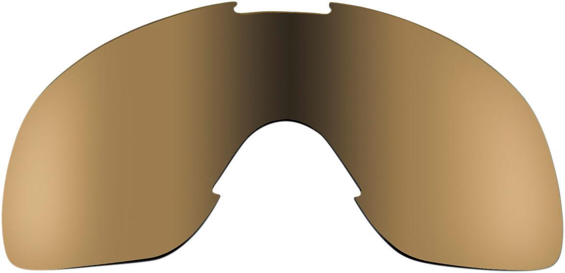 BILTWELL Overland Goggle Lens with gold and brown mirror finish, designed for motorcycle goggles by Bill's Exhausts.