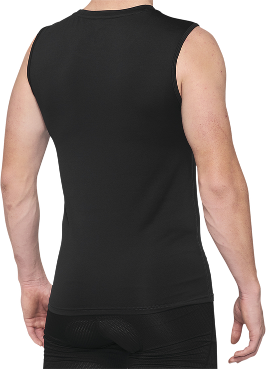 Black Bill's Exhausts 100% Basecamp sleeveless shirt in large size, showcasing the front design and sleeveless style.