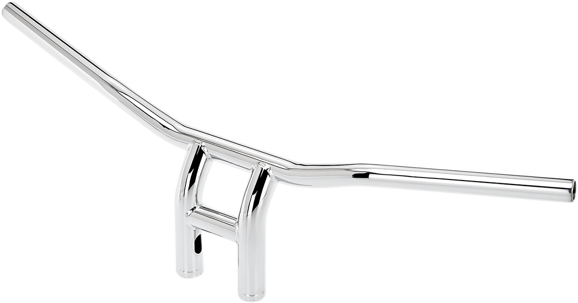Chrome BILTWELL Tyson XL Pullback Handlebars for motorcycles, 8-inch wide with classic design and durable construction.