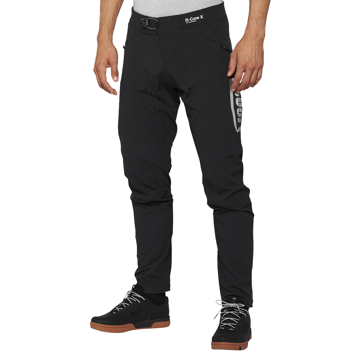 Black 100% R-Core-X pants by Bill's Exhausts in US size 32, showing the front view and durable fabric details.