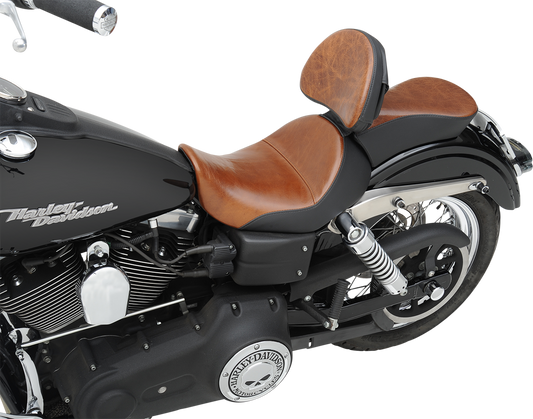 Brown SADDLEMEN Pillion Pad for Renegade Lariat motorcycle seat, designed for comfort and style.
