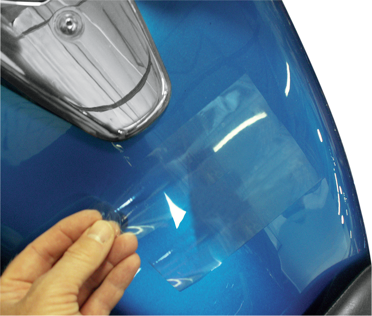 Bill's Exhausts SADDLEMEN Protective Tape Kit for seats, featuring black protective tape strips and application tools.