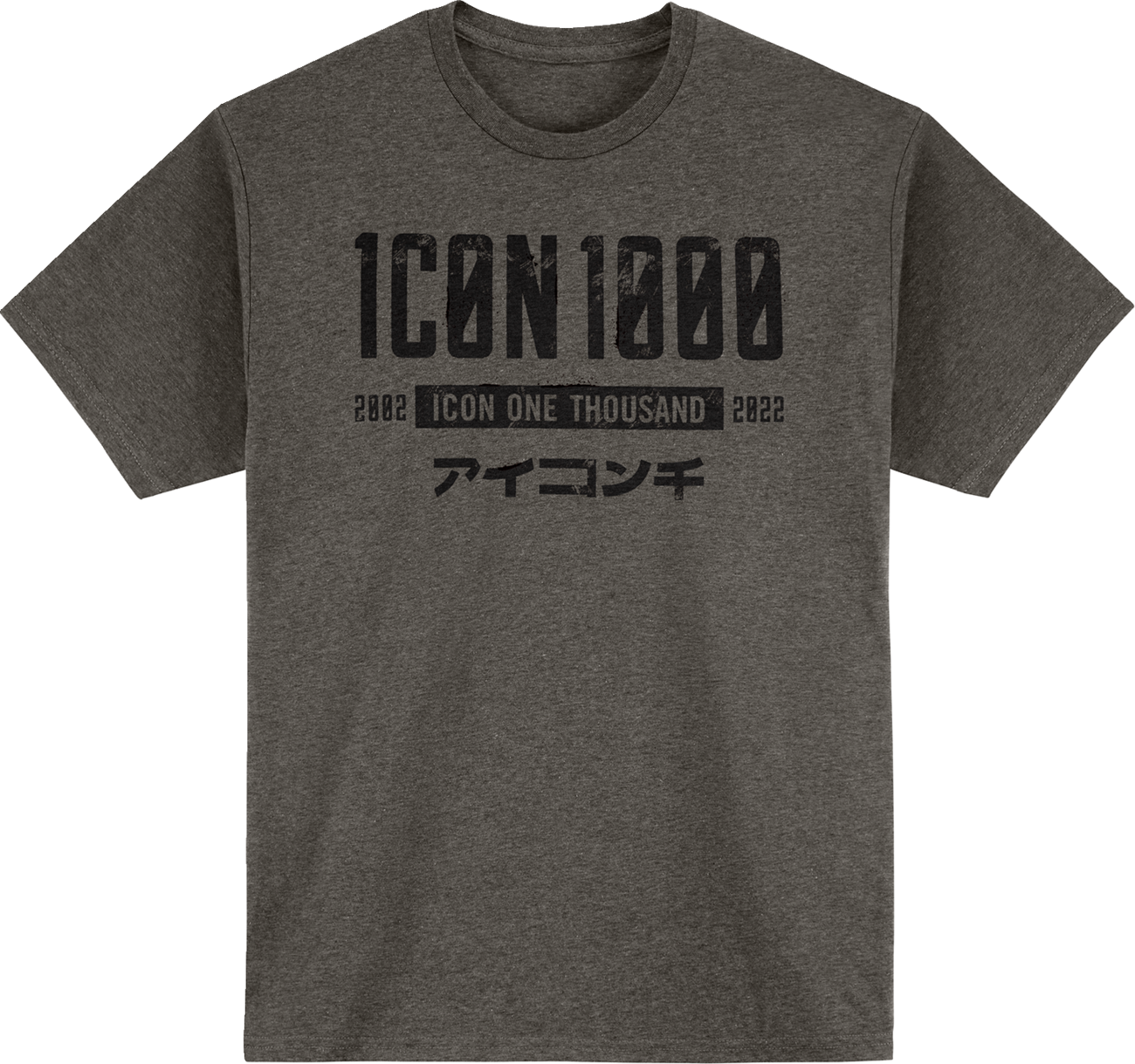 Gray ICON Slabtown Memento T-Shirt by Bill's Exhausts, small size, featuring front graphic design and comfortable fabric.