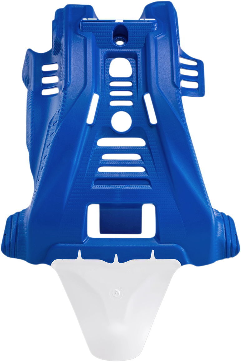 Blue and white ACERBIS skid plate for Yamaha YZ 125 motorcycle, body protection part with brand details.