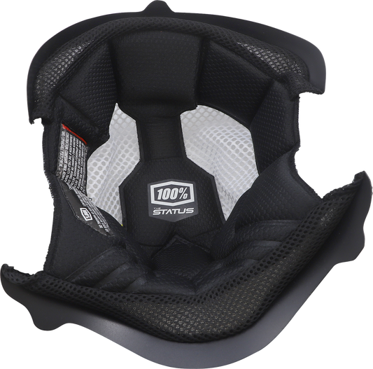 Bill's Exhausts 100% Youth Status Liner helmet parts, medium size, showing the fitted liner with padding and branding details.