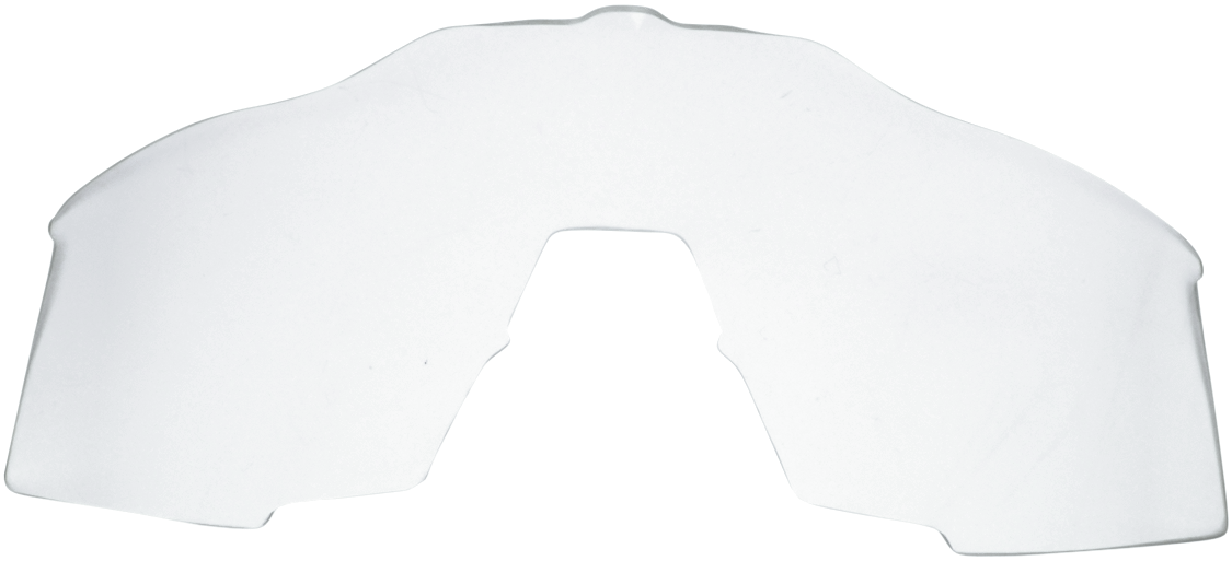 Clear 100% Speedcraft lens by Bill's Exhausts, showcasing the transparent lens with clean edges and reflective surface.