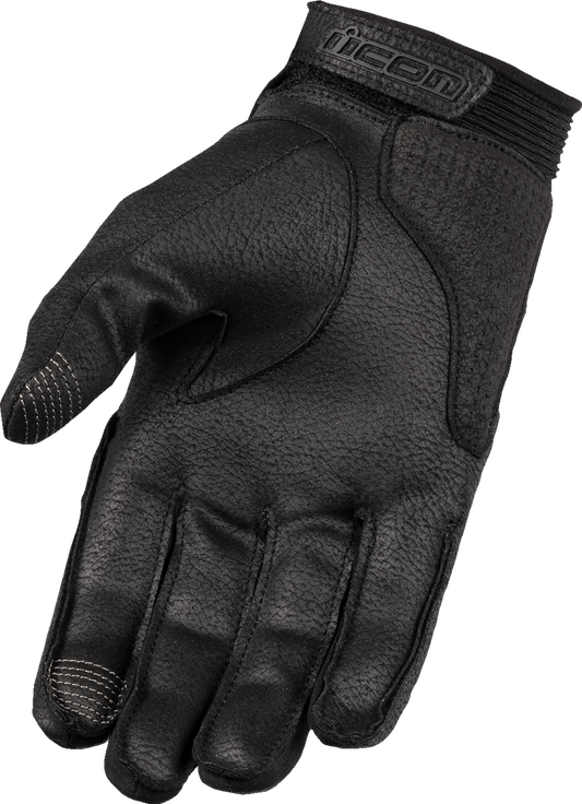 Black ICON Superduty3â„¢ Gloves in large size, showing durable gloves with textured grip and reinforced fingertips.
