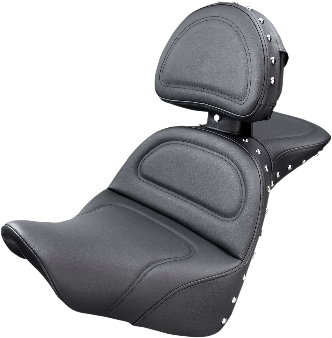 Bill's Exhausts SADDLEMEN Explorer Special Seat with backrest, motorcycle seat designed for comfort and style.