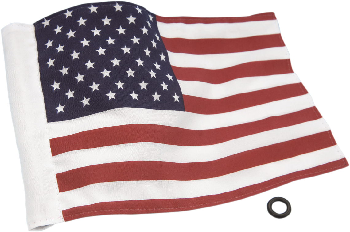 Bill's Exhausts Show Chrome USA flag engine badge, 6x9 inches, featuring a detailed chrome American flag design.