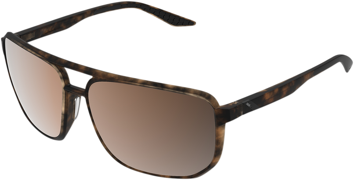 100% Konnor Aviator Sunglasses - Square - Havana - Bronze Polarized 61043-089-49 - Howling Moto