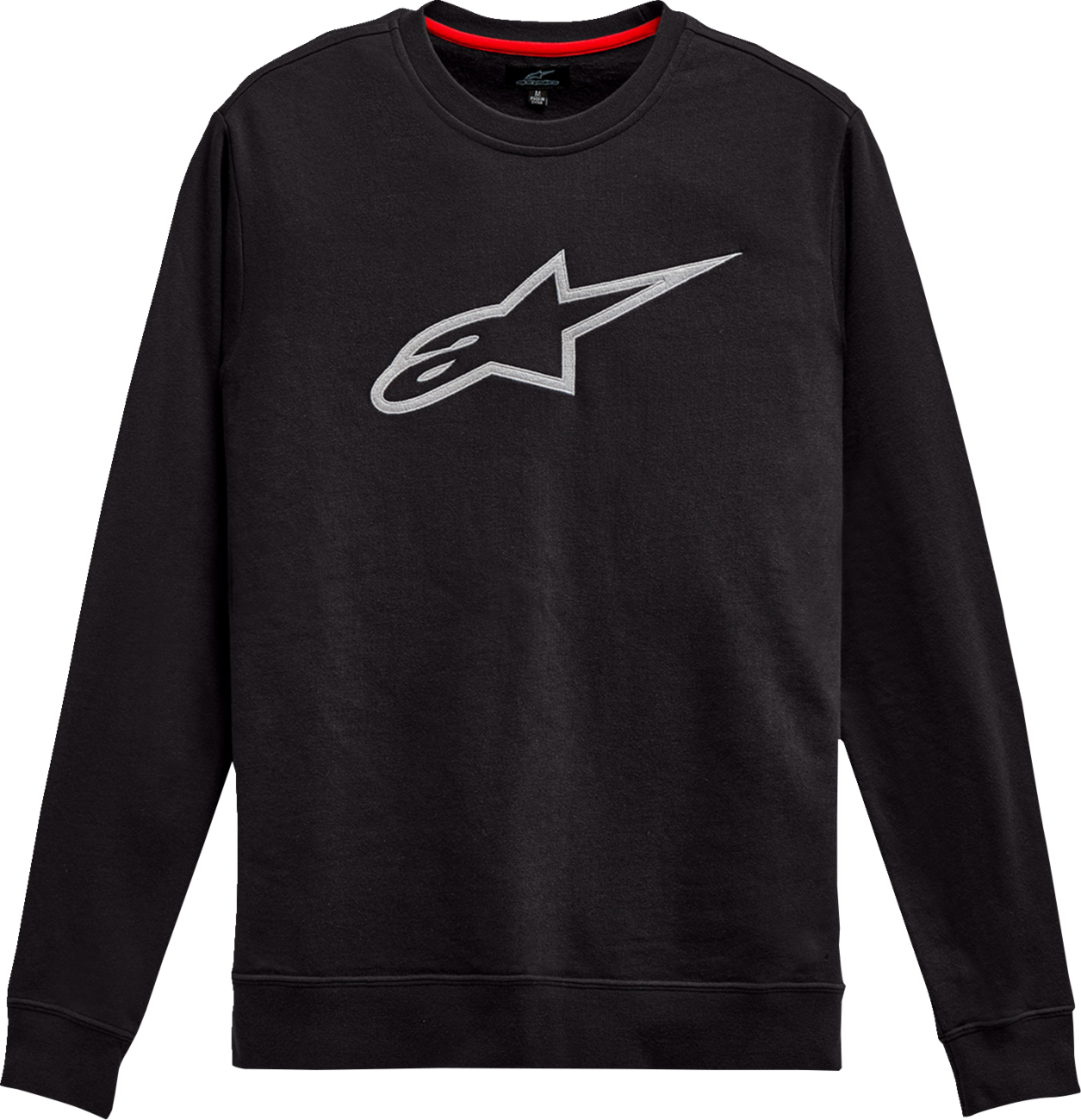Alpinestars Ageless Chest Crew shirt in charcoal color, large size, featuring a comfortable crew neck and brand logo.