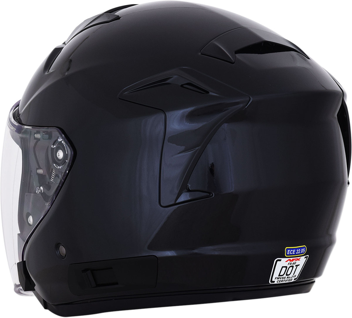 Gloss black AFX FX-60 helmet in large size, showcasing the sleek helmet design and smooth finish.