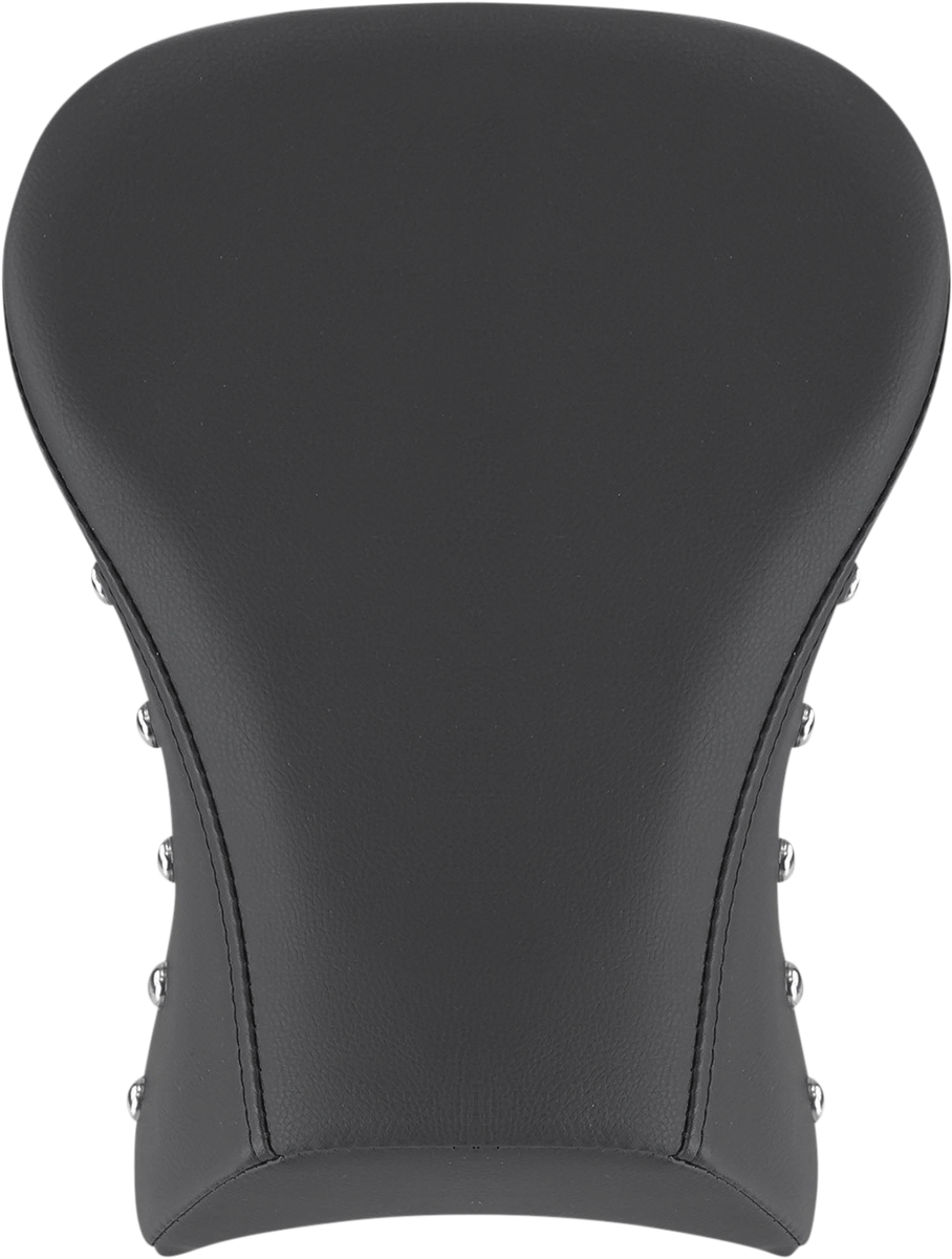 Black SADDLEMEN Renegade Solo Pillion Pad for touring bikes, studded design, fits FXL models 2018-2023.