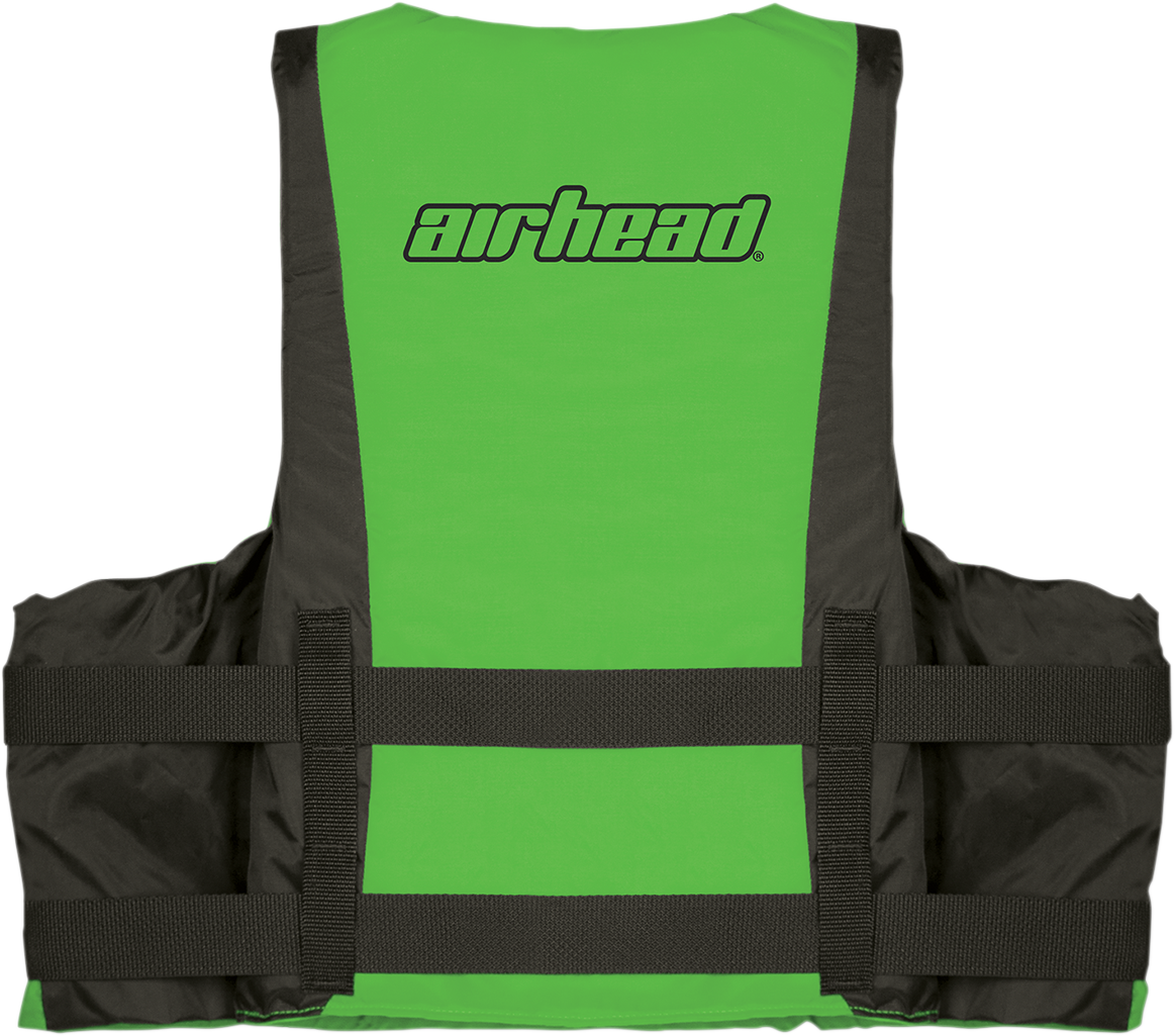 Water sports vest from AIRHEAD SPORTS GROUP, Kiwi color, size S/M, designed for water activity safety.