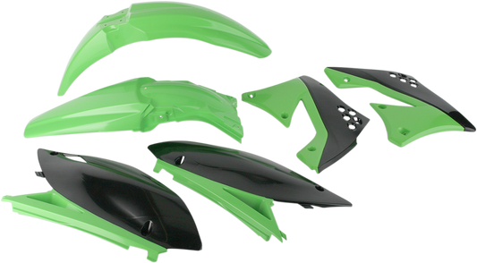 Acerbis standard replacement body kit in OEM design, showcasing the full set of durable plastic body panels for motorcycles.