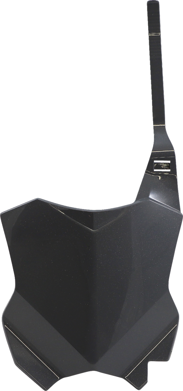 Gray Acerbis front number plate for motorcycle, body part with mounting holes, designed for durability and style.