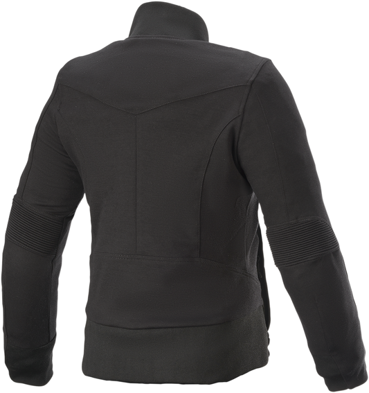 Black Alpinestars Stella Banshee motorcycle jacket in small size, featuring protective padding and stylish design.