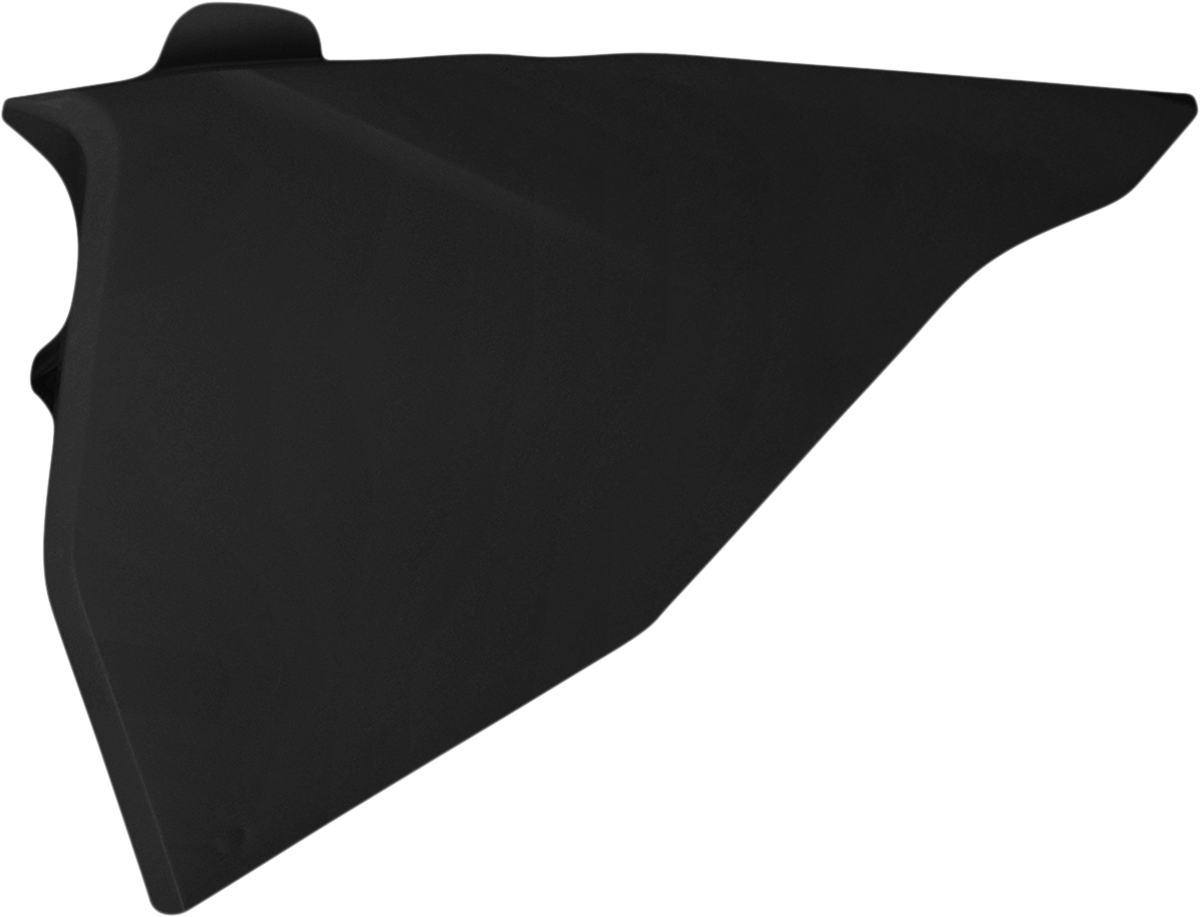 Acerbis black airbox cover for motorcycle, body part with vented design, shown on a clean background.