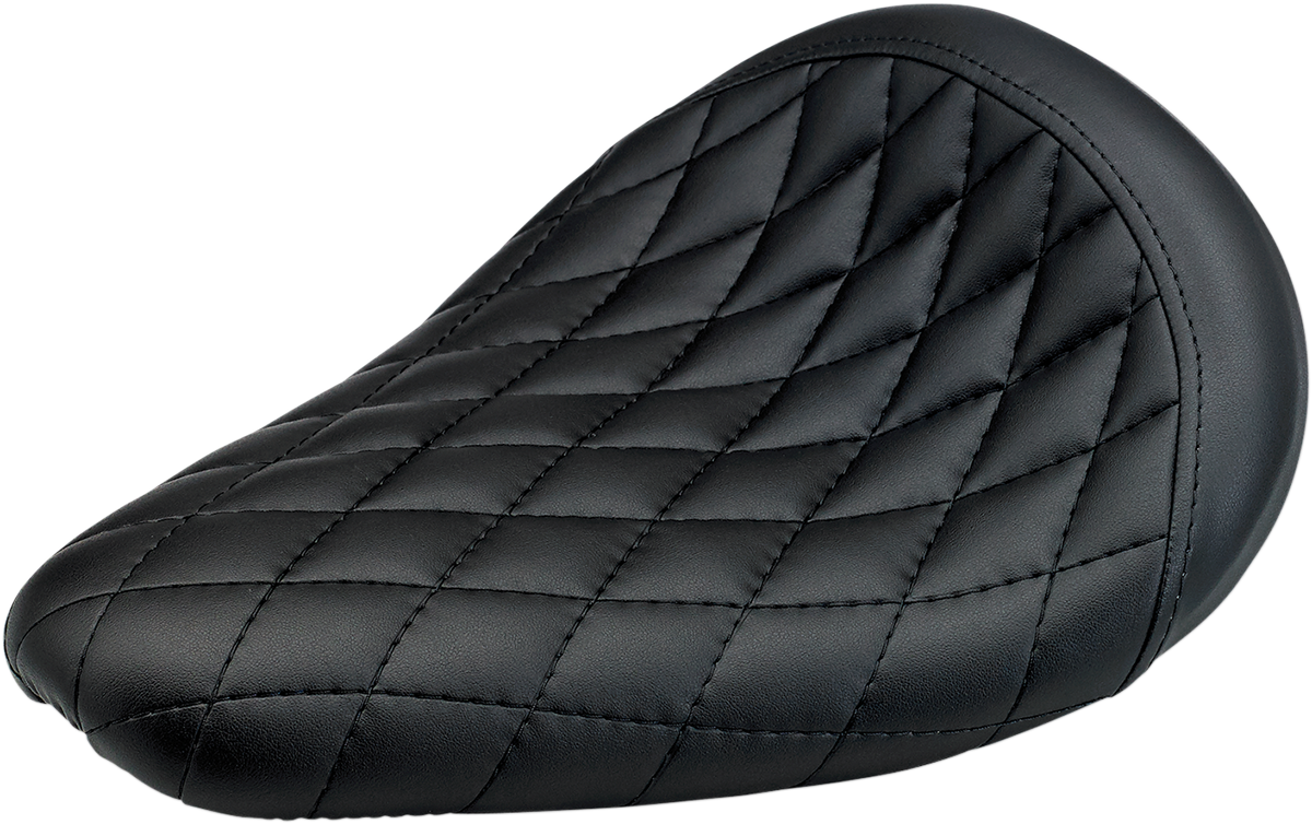 Black BILTWELL Thinline Seat Diamond for motorcycles, featuring a sleek, cushioned design with detailed diamond stitching.