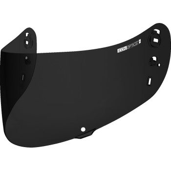 ICON Optics™ Shield in Limo Black, a sleek motorcycle shield with tinted finish, designed for Bill's Exhausts.