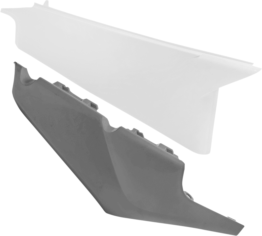 Acerbis white and gray body side panel vent with vent openings, designed for motorcycle or vehicle body panel.