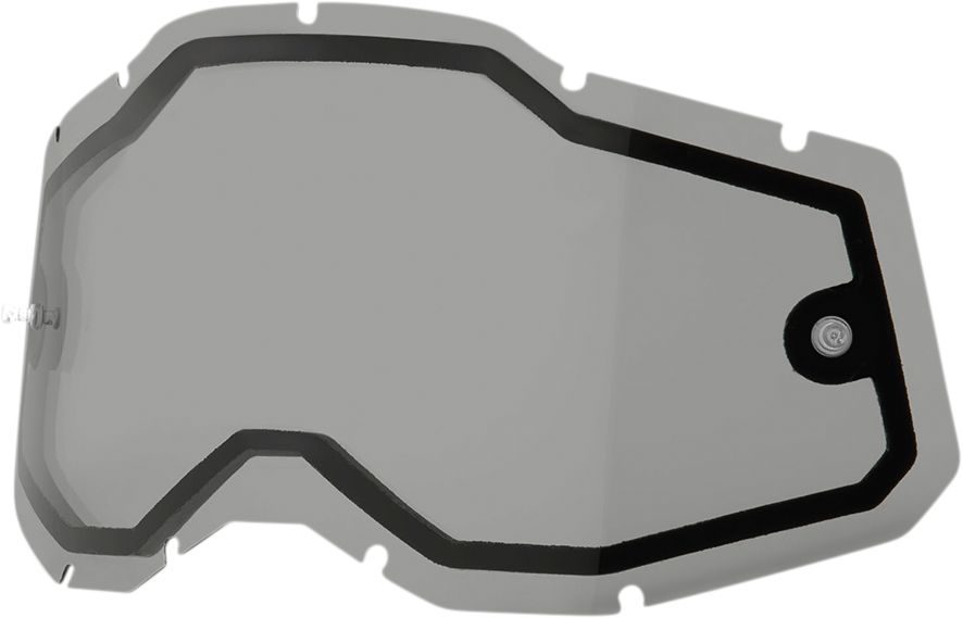 Bill's Exhausts smoke dual lens for Accuri 2, Racecraft 2, and Strata 2 motorcycle helmets, showing a clear smoke-tinted lens.