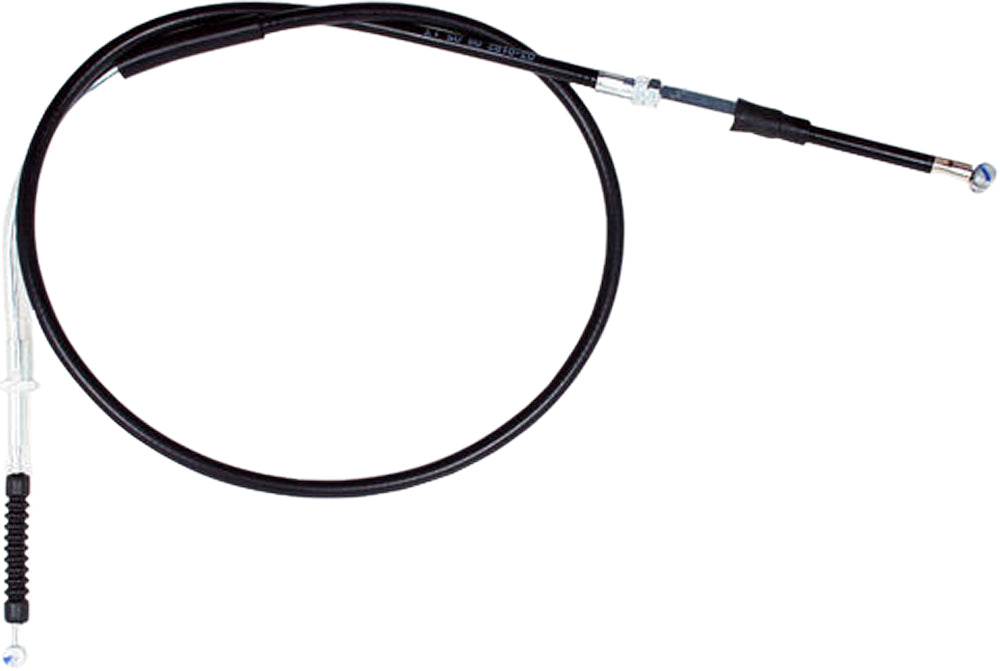 Motion Pro black vinyl clutch cable with longitudinally-wound housing for motorcycle clutch control, durable and flexible.
