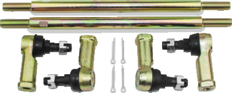 QuadBoss heavy-duty tie rod assembly upgrade kit for Can-Am Outlander and Renegade models, featuring durable metal components.