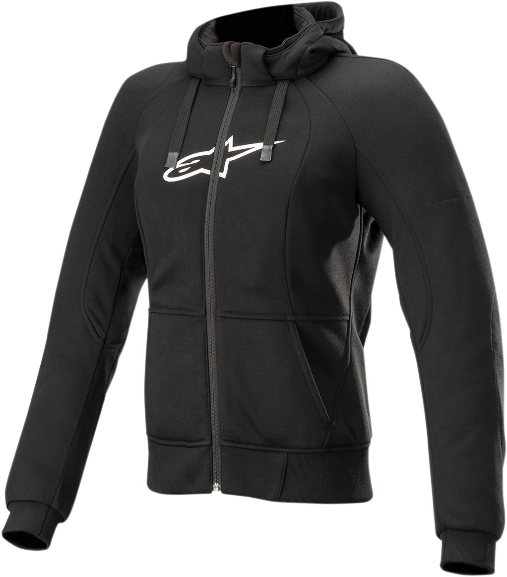 Alpinestars Stella Chrome Sport Jacket and Hoodie in black, 2XL, featuring a sleek design and sporty fit.