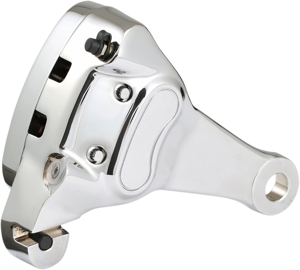 Rear brake caliper for Harley-Davidson XL from Drag Specialties, compatible with 2000-2003 models, shown in silver finish.