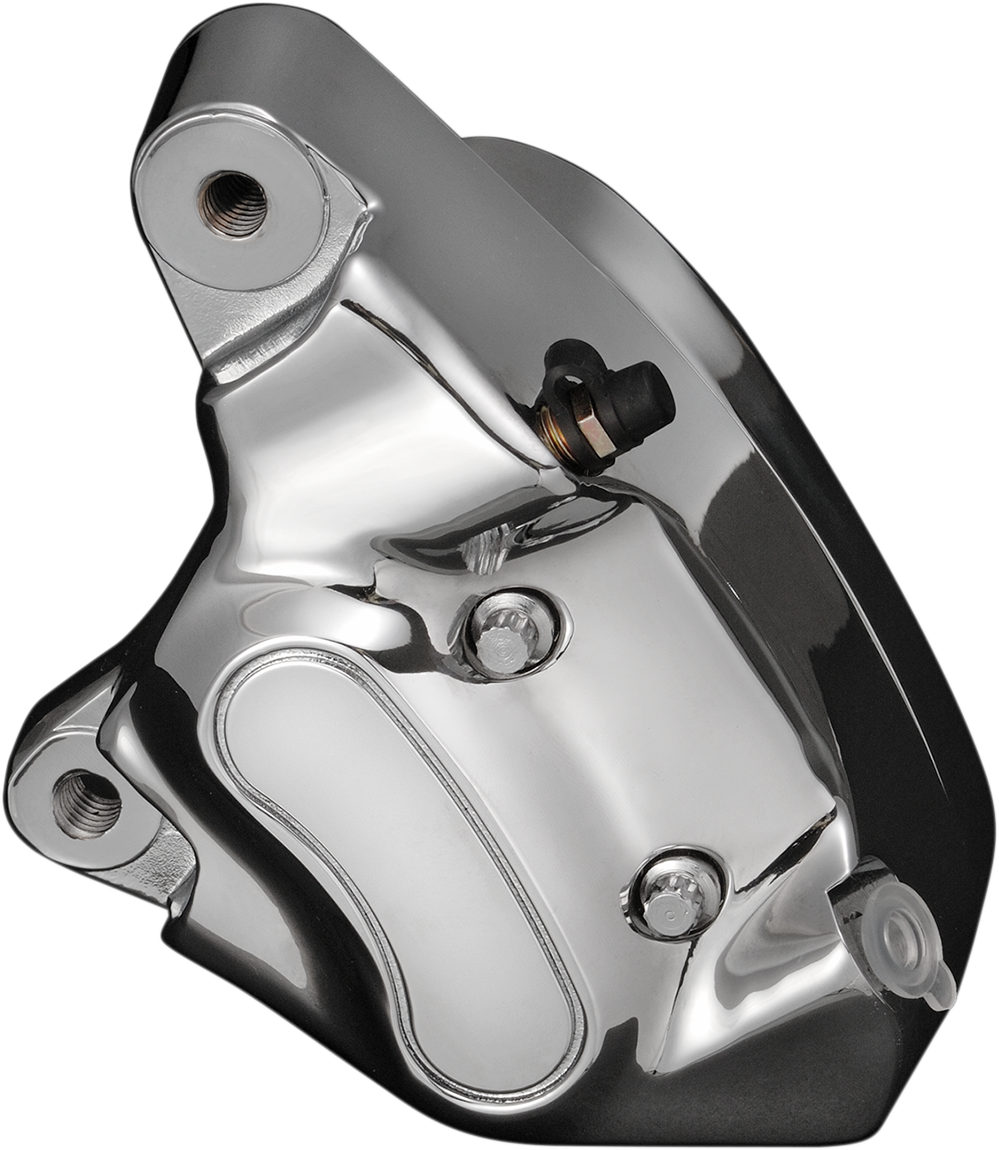 DRAG SPECIALTIES front brake caliper for Harley-Davidson 1984-1999, 4-piston motorcycle brake component.